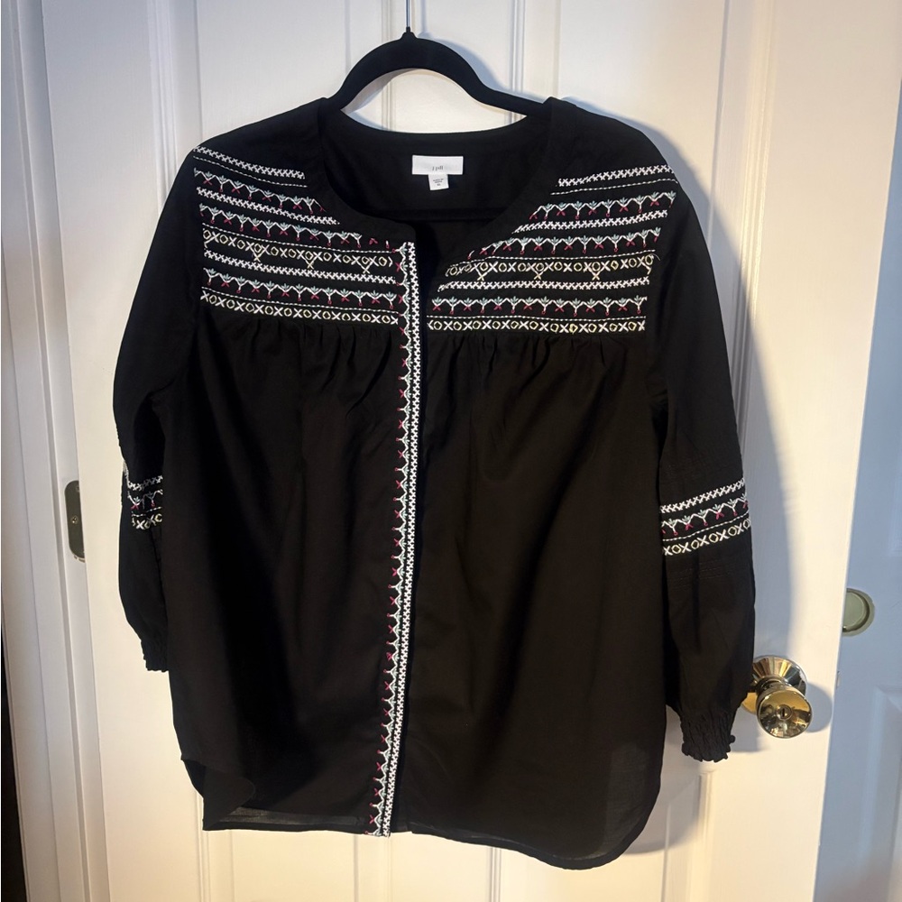 J. Jill Elegant Black Blouse